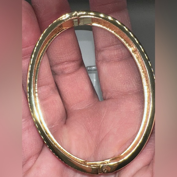 RJ Graziano 3 Piece Enamel Bracelet Earring Set Pink Gold Statement Jewelry NWT - Picture 8 of 11